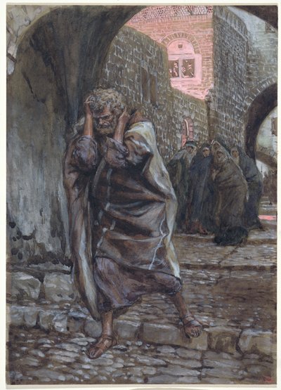 Peter Went Out and Wept Bitterly، Illustration for The Life of Christ، c.1886-94 (مرحاض وغواش على ورق مقوى) بواسطة جيمس جاك جوزيف تيسو