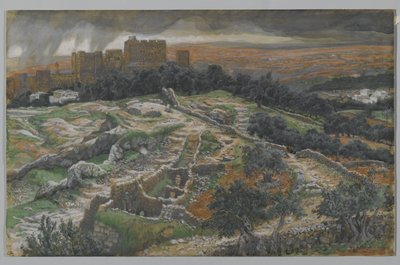 إعادة بناء الجلجثة والقبر المقدس ، من باب القضاء ، توضيح من حياة ربنا يسوع المسيح (مرحاض فوق الجرافيت على الورق) بواسطة جيمس جاك جوزيف تيسو