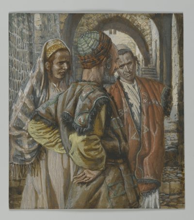 سيمون القيرواني وولديه ألكسندر وروفوس ، توضيح من حياة ربنا يسوع المسيح ، 1886-1894 (مرحاض فوق الجرافيت على الورق) بواسطة جيمس جاك جوزيف تيسو