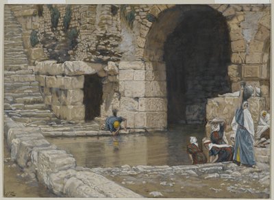 الرجل الأعمى يغسل في بركة سلوام ، صورة من حياة ربنا يسوع المسيح ، 1886-1896 (مرحاض على الجرافيت على ورق) بواسطة جيمس جاك جوزيف تيسو