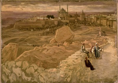 القلعة ، القاهرة ، من المقطم باتجاه الجنوب الشرقي ، c.1886-96 (الغواش على ورق مقوى) بواسطة جيمس جاك جوزيف تيسو