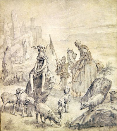 زوجة الصليبي ، من أغنية بريتون ، حوالي 1870 (قلم رصاص وغسل على لوح جيسو) بواسطة جيمس جاك جوزيف تيسو