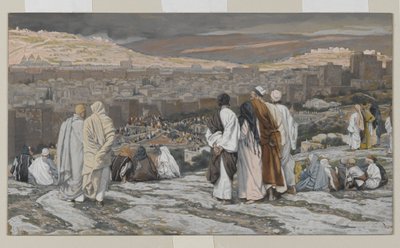 التلاميذ الذين تركوا مخبئهم يشاهدون من بعيد في عذاب ، صورة من حياة ربنا يسوع المسيح ، 1886-1894 (مرحاض فوق الجرافيت على الورق) بواسطة جيمس جاك جوزيف تيسو