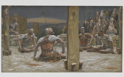 جلس الحراس الأربعة وشاهدوه ، توضيح من حياة ربنا يسوع المسيح ، 1886-1894 (مرحاض على الجرافيت على الورق) بواسطة جيمس جاك جوزيف تيسو