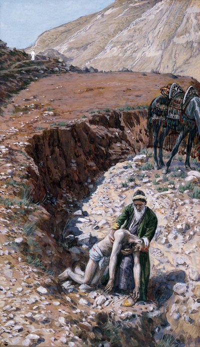 السامري الصالح ، مثال لحياة المسيح ، c.1886-94 (مرحاض وغواش على ورق مقوى) بواسطة جيمس جاك جوزيف تيسو