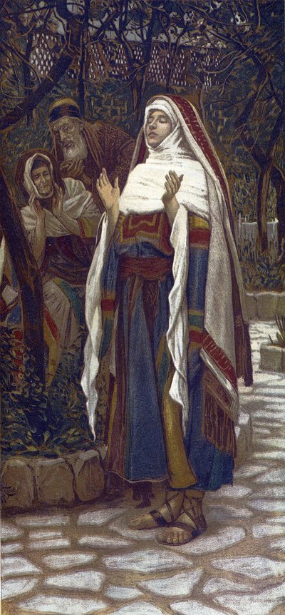 The Magnificat (أغنية التسبيح التي غنتها العذراء مريم بعد البشارة) - "Magnificat" - من "" حياة ربنا يسوع المسيح "- 1899 بواسطة James Tissot - La vie de notre seigneur يسوع المسيح ، بقلم جاك جوزيف (جاك جوزيف) تيسو ديت بواسطة جيمس جاك جوزيف تيسو