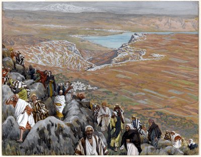 يبحث الناس عن المسيح ليجعله ملكًا ، مثال لحياة المسيح ، c.1886-94 (مرحاض وغواش على ورق مقوى) بواسطة جيمس جاك جوزيف تيسو