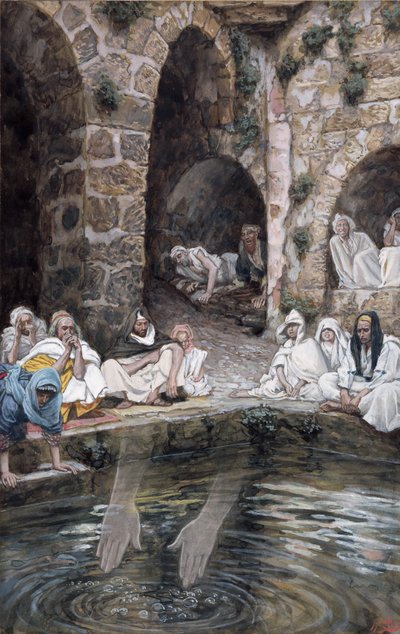 بركة بيثيسدا ، رسم توضيحي لحياة المسيح ، c.1886-94 (مرحاض وغواش على ورق مقوى) بواسطة جيمس جاك جوزيف تيسو