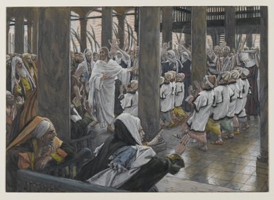 الموكب في الهيكل ، توضيح من حياة ربنا يسوع المسيح ، 1886-1894 (مرحاض فوق الجرافيت على الورق) بواسطة جيمس جاك جوزيف تيسو