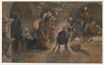 إنكار القديس بطرس الثاني ، توضيح من حياة ربنا يسوع المسيح ، 1886-1894 (مرحاض فوق الجرافيت على الورق) بواسطة جيمس جاك جوزيف تيسو