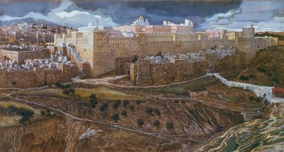 معبد هيرودس في زمن اللوردات ، c.1886-96 (الغواش على الورق المقوى) (انظر أيضًا 182200) بواسطة جيمس جاك جوزيف تيسو