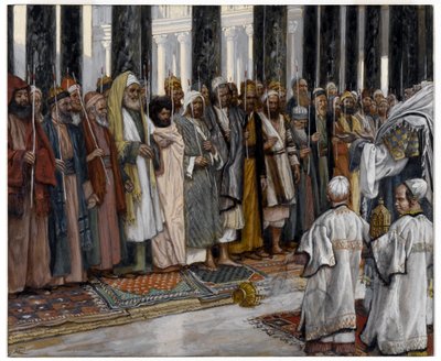 اختبار خاطبي العذراء المقدسة ، توضيح لحياة المسيح ، c.1886-94 (مرحاض معتم على الجرافيت على ورق منسوج رمادي) بواسطة جيمس جاك جوزيف تيسو