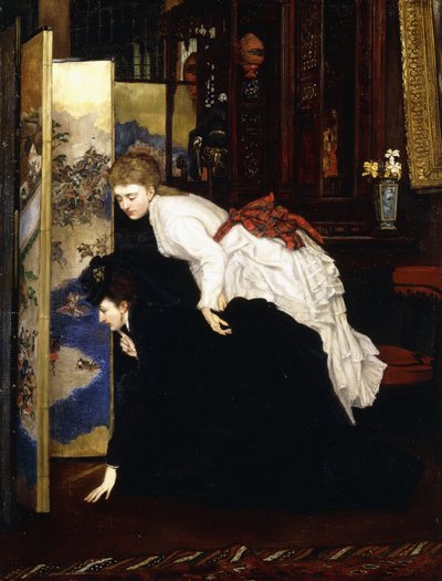 شابات ينظرن إلى الأشياء اليابانية ، c.1869-1870 بواسطة جيمس جاك جوزيف تيسو