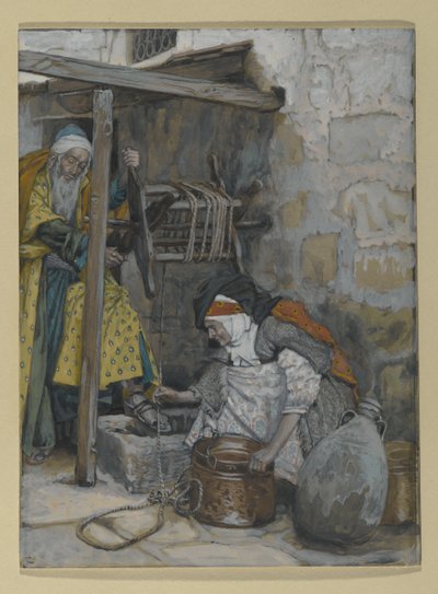 زكريا وإليزابيث ، توضيح لحياة المسيح ، c.1886-94 (مرحاض وغواش على ورق مقوى) بواسطة جيمس جاك جوزيف تيسو