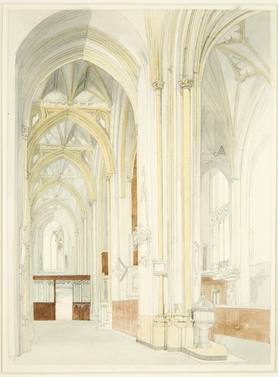 Interior of Bristol Cathedral (unfinished) بواسطة جيمس جونسون