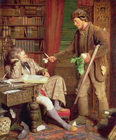 The Squire و Gamekeeper أو The Demurrer ، c.1860 بواسطة جيمس لوبلي
