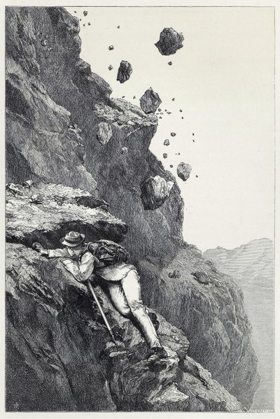 مدفع على ماترهورن ، من التدافع بين جبال الألب في السنوات 1860-69 ، حانة. 1871 (نقش) بواسطة جيمس ماهوني