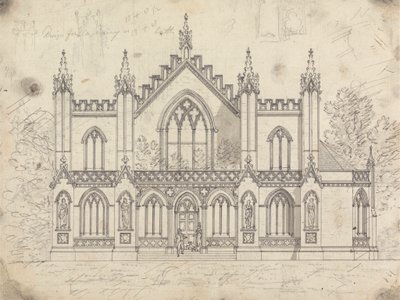الرسم التحضيري للتصميم 14 ، اللوحة 11 لمجموعة تصاميم الملاذات الريفية بواسطة جيمس مالتون