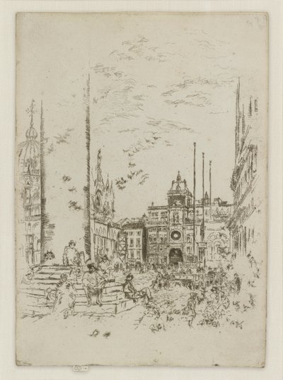 The Piazzetta ، من مجموعة البندقية الأولى (البندقية ، سلسلة من اثني عشر نقشًا) بواسطة جيمس أبوت ماكنيل ويسلر