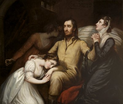 لافاييت في الزنزانة في أولموتز مع زوجته وبناته ، 1797 بواسطة جيمس نورثكوت