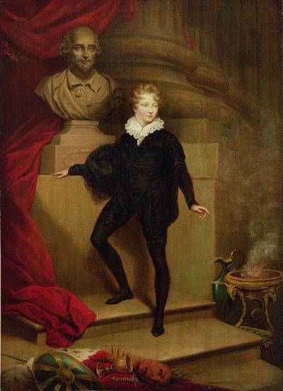 سيد بيتي مثل هاملت قبل تمثال نصفي شكسبير ، c.1804-06 بواسطة جيمس نورثكوت