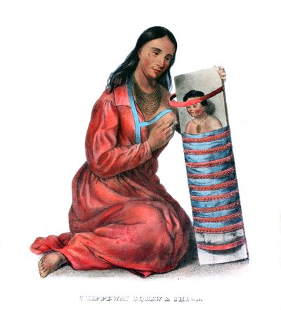 Chippeway (Ojibwe) امرأة وطفل بواسطة جيمس أوتو لويس