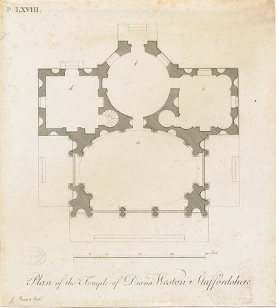 ويستون أندر ليزارد - معبد ديانا: نقش ، بدون تاريخ [1765-1770] (طباعة) بواسطة جيمس باين