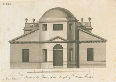 Weston-under-Lizard - معبد ديانا: النقش ، بدون تاريخ [سي 1765-1770] بواسطة جيمس باين