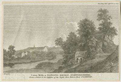 مايفيلد - الجسر المعلق: engraving، nd [c 1796] بواسطة جيمس بيلر مالكولم