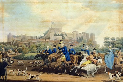 جورج الثالث (1738-1820) العائد من الصيد ، نقش م. دوبورج ، 1820 (أكواتينت) بواسطة جيمس بولارد