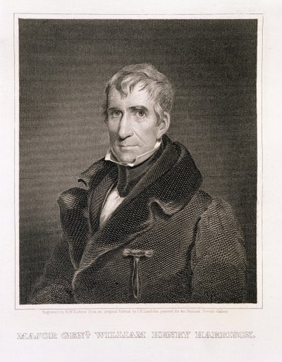اللواء ويليام هنري هاريسون ، منقوش بقلم ريتشارد دودسون (1812-67) بواسطة جيمس ريد لامبين
