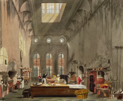 مطبخ ، قصر سانت جيمس ، محفور بقلم ويليام جيمس بينيت (1787-1844) من "تاريخ المساكن الملكية" بقلم ويليام هنري باين (1769-1843) حانة. 1819 بواسطة جيمس ستيفانوف
