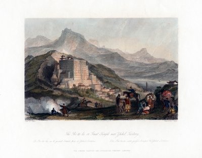 "The Poo Ta La ، أو المعبد العظيم بالقرب من Zhehol ، Tartary" ، الصين ، حوالي عام 1840. بواسطة جيمس تينجل
