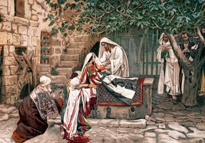 قام المسيح بتربية ابنة يايرس حاكم المجمع من الموت عام 1897 بواسطة جيمس تيسو