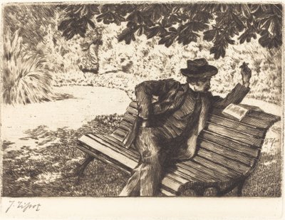دينوازيل القراءة في الحديقة ، 1882. بواسطة جيمس تيسو