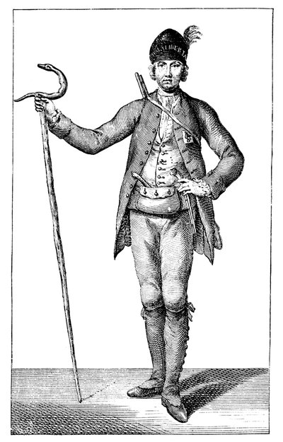 جيمس Boswell ، esq في ثوب رئيس الكورسيكية المسلحة ، 1769. بواسطة الحيتان جيمس