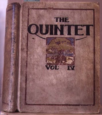 الغلاف الأمامي للمجلد الرابع من The Quintet ، حوالي 1902 بواسطة جيمس والاس