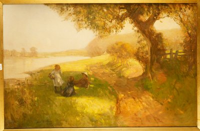 يوم صيفي - أطفال على ضفاف تويد ، 1907 بواسطة جيمس والاس