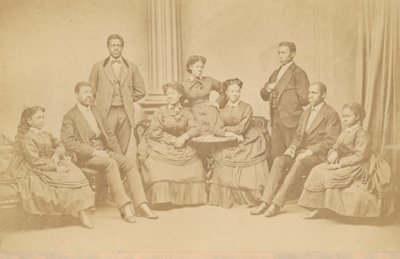 Carte-de-visite of the Jubilee Singers ، 1872 ، طُبع لاحقًا. بواسطة جيمس والاس بلاك
