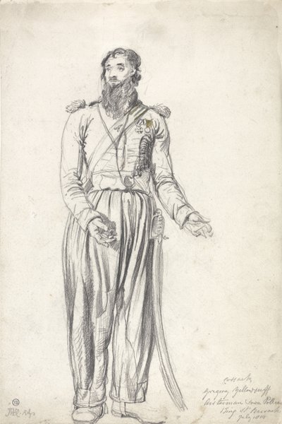القوزاق ، غريغوري يلوسرف ، يوليو 1814 (طباشير أسود وألوان مائية على ورق) بواسطة جيمس وارد