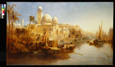 السفن الراسية على خطوات قصر مغاربي ، 1875 بواسطة جيمس ويب