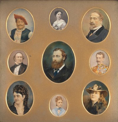 تسع صور شخصية في الأصل Passe-Partout ، 1880. بواسطة جيمس ويليام بيلي