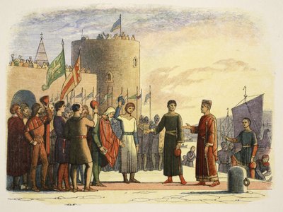 هنري في وترفورد ، أيرلندا ، 18 أكتوبر 1172 ، من تاريخ إنجلترا قبل الميلاد 55 إلى 1485 م ، حانة. لندن ، 1863 بواسطة جيمس ويليام إدموند دويل