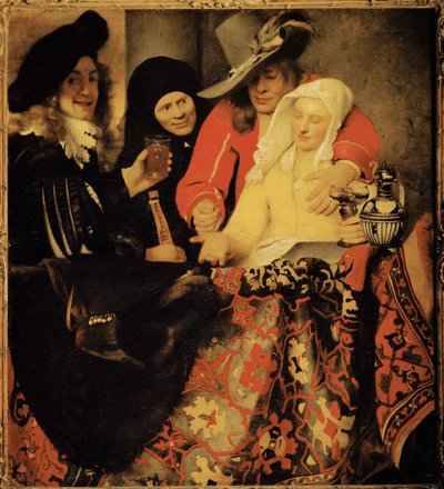 عند البائعة (زيت على قماش) بواسطة يناير (1632-1675) فيرمير