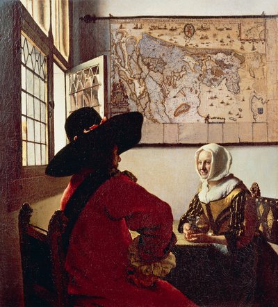 Soldier and laughing girl بواسطة Johannes Vermeer