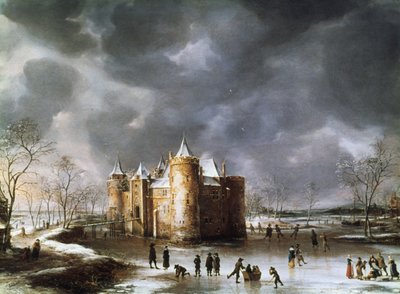 قلعة Muiden في فصل الشتاء ، 1658. بواسطة جان أبراهامز. معدلات البيرة