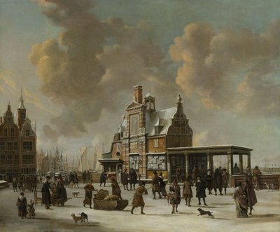 The Paalhuis and the Nieuwe Brug ، أمستردام ، في الشتاء بواسطة جان أبراهامز. معدلات البيرة