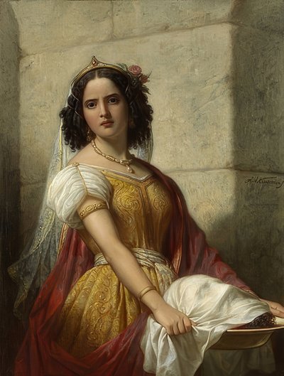 سالومي مع رأس يوحنا المعمدان. حوالي عام 1861 بواسطة جان آدم جانزون كروسمان