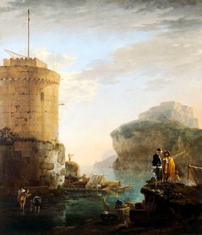 مشهد الميناء (زيت على قماش) بواسطة جان أسيلجين