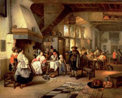 داخل حانة مع عازف الكمان ، 1844 (لمزيد من التفاصيل انظر 76798) بواسطة Jan August Hendrik Leys